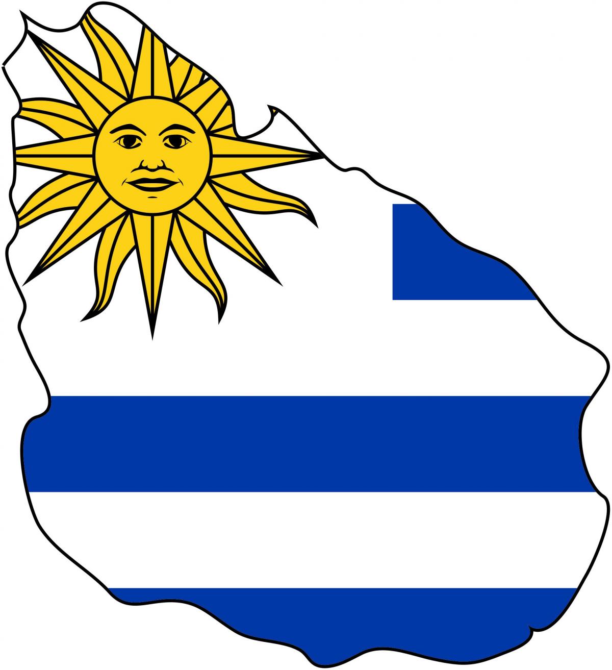 Mapa Uruguay vlajky