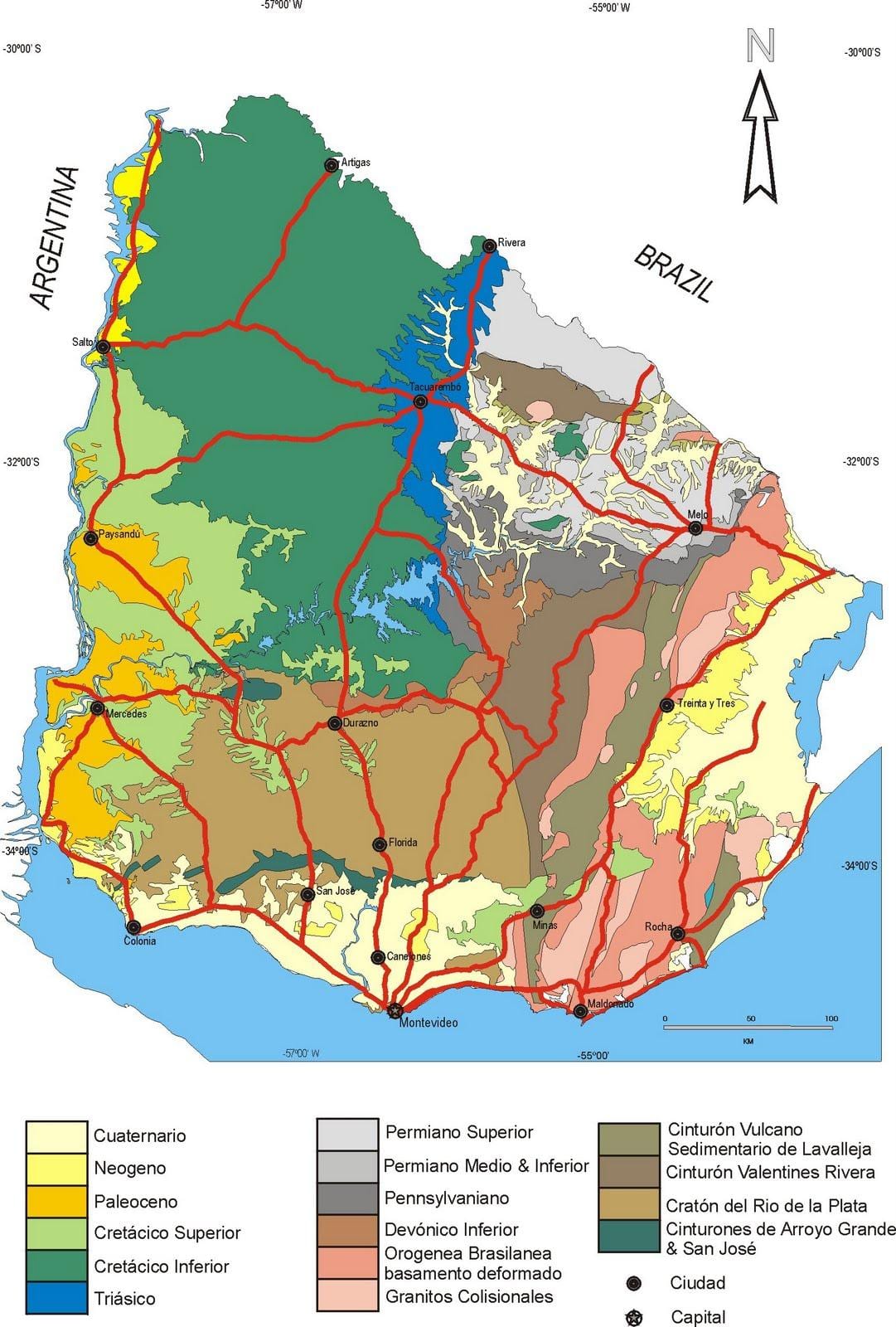 Mapa Uruguay klimatu