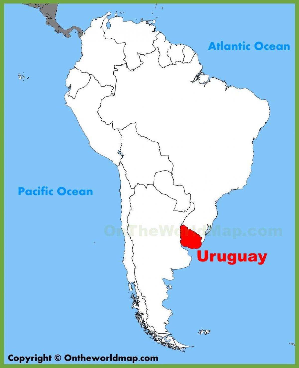 Mapa Uruguay, jižní amerika