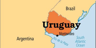Uruguay kapitálu mapě